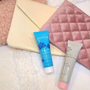 Purlisse blue Lotus cleansing milk and Soroci morning water drop cream